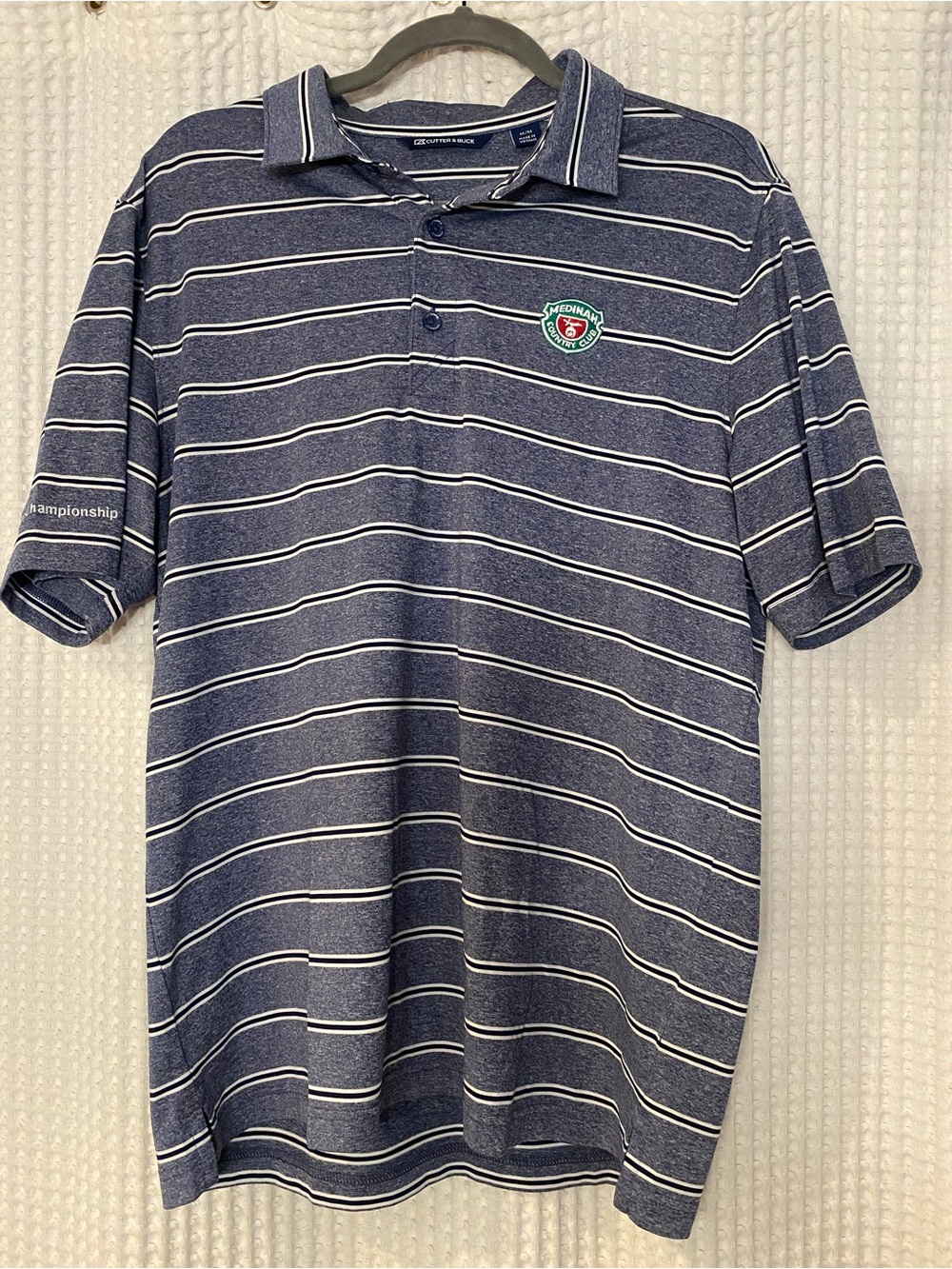 Cutter & Buck Medinah Country Club BMW Championship Golf Polo Mens M Blue